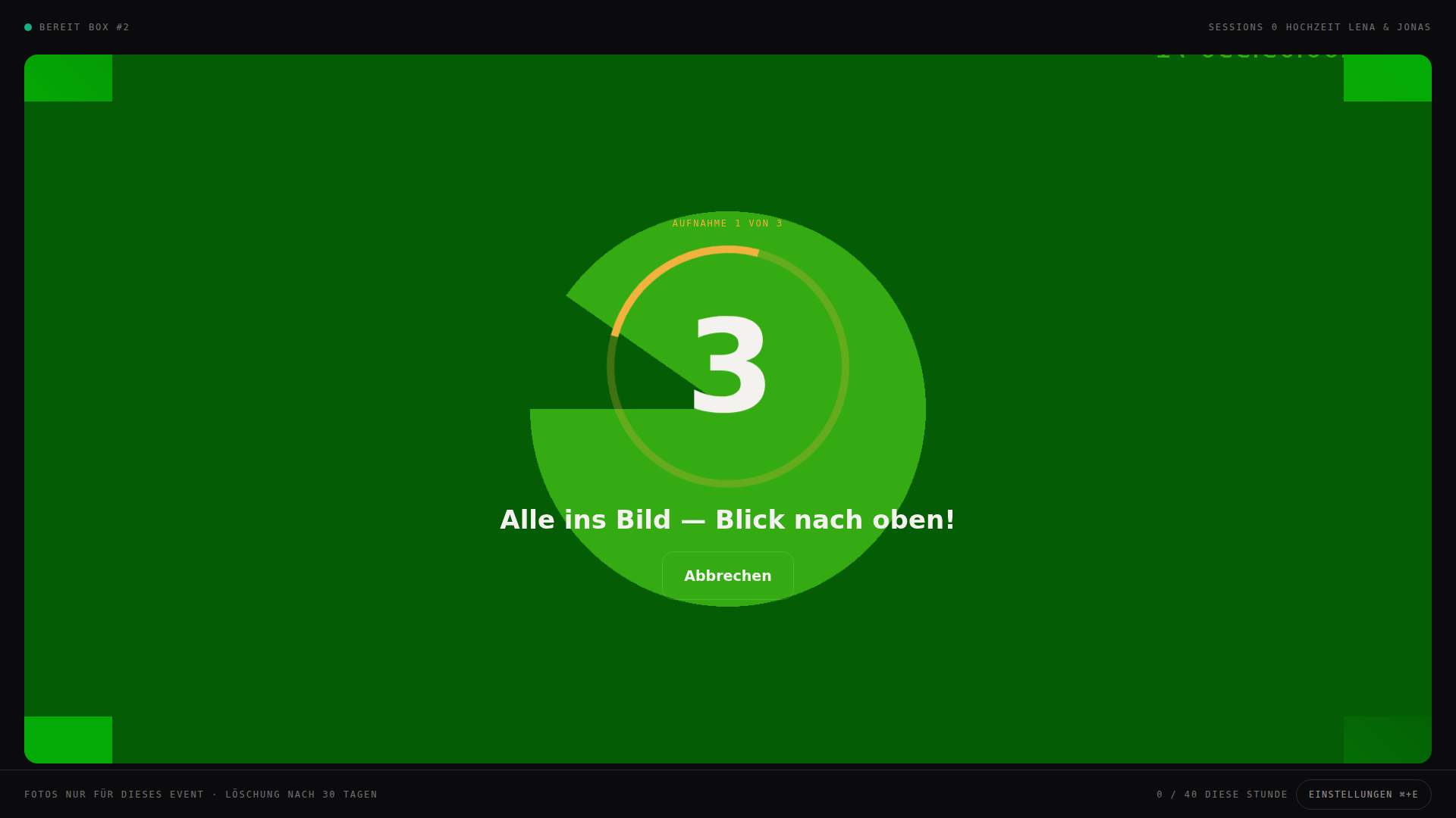 Booth-Screen: Countdown