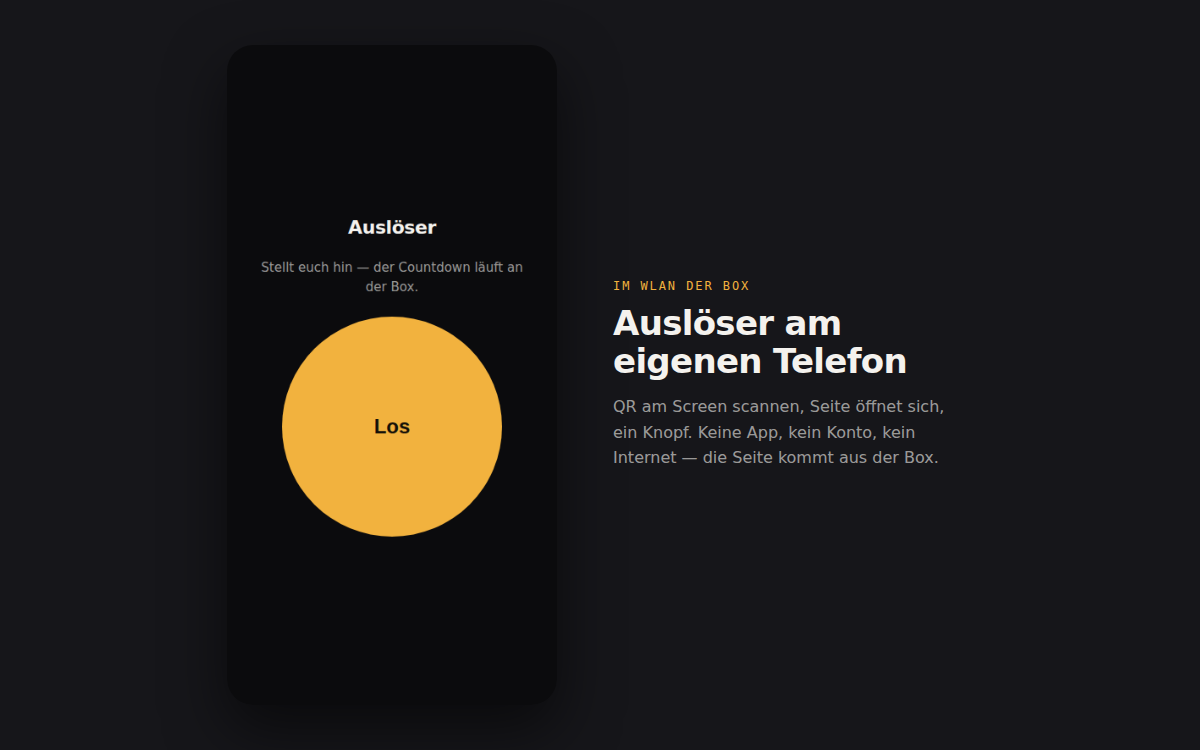 Auslöser-Seite auf einem Telefon neben der Erklärung