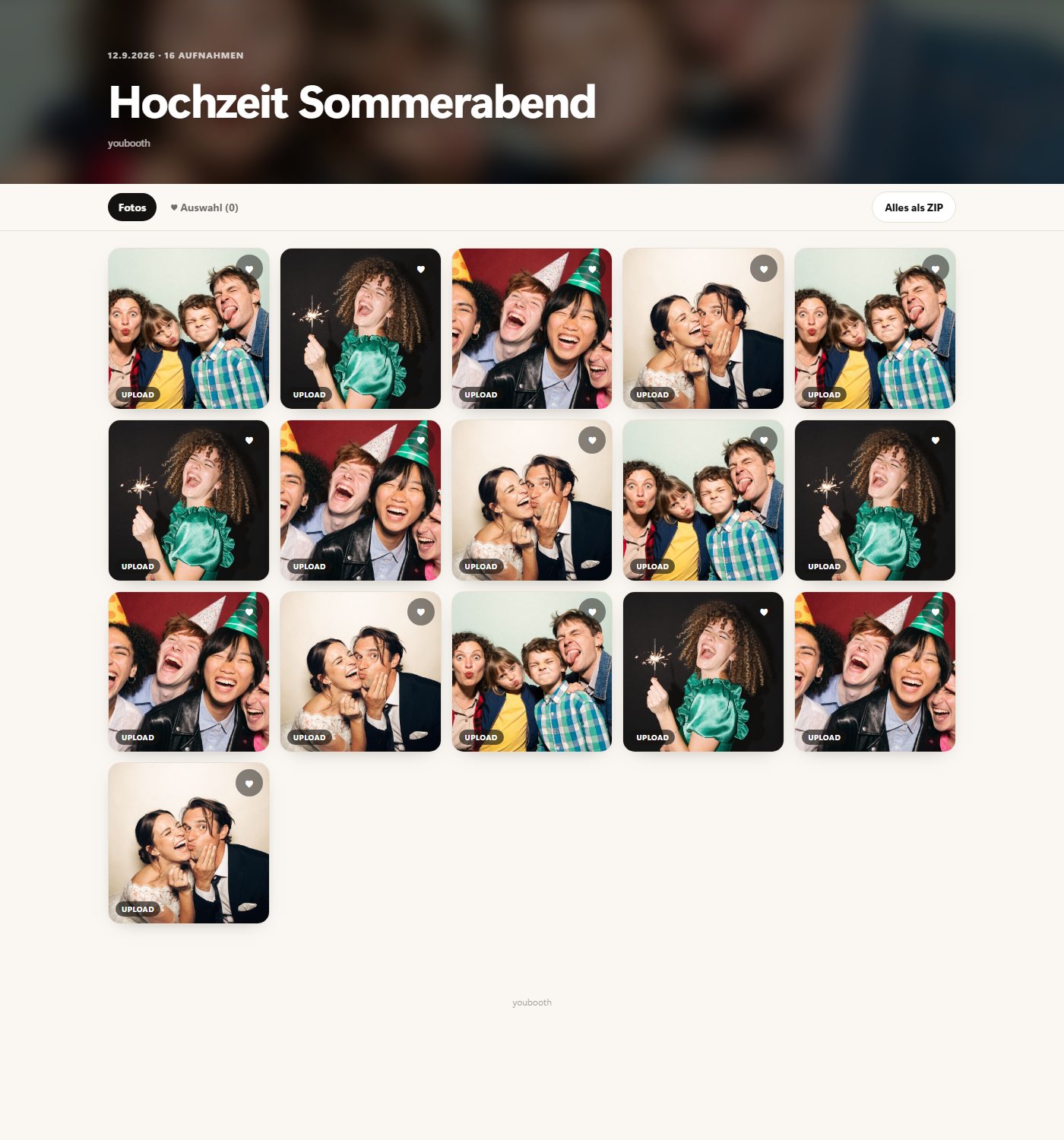Die Event-Galerie am Handy und am Rechner