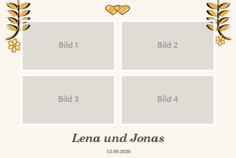 Hochzeit · Vier Bilder — Druckvorlage