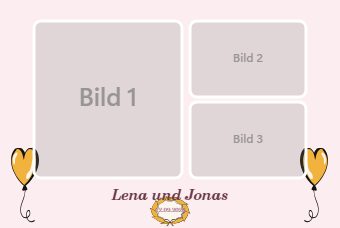 Verlobung · Drei Bilder — Druckvorlage