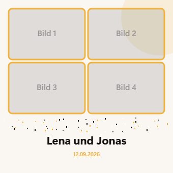 Quadrat · Vier Bilder · 10 × 10 — Druckvorlage