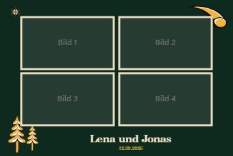 Weihnachtsfeier · Vier Bilder — Druckvorlage