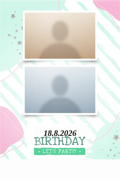 Vorlage Birthday Party · 2er Serie hoch, 10 × 15 cm